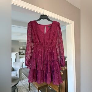 Burgundy Floral Dress